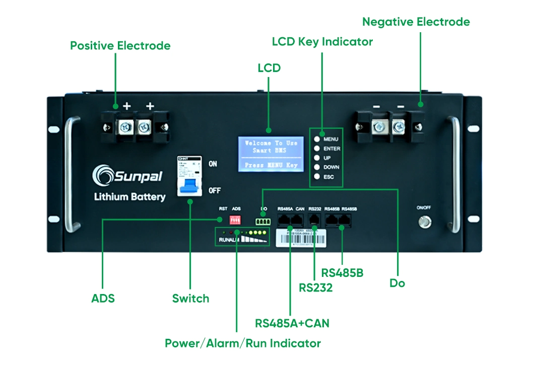 Sunpal Smart Home Energy Storage 48V 200ah 100ah 5kwh 10kwh Lithium Ion Phosphate LiFePO4 Battery Price with BMS