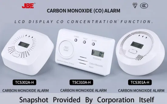 En50291 Rilevatore di monossido di carbonio interconnesso LCD RF433 alimentato a batteria