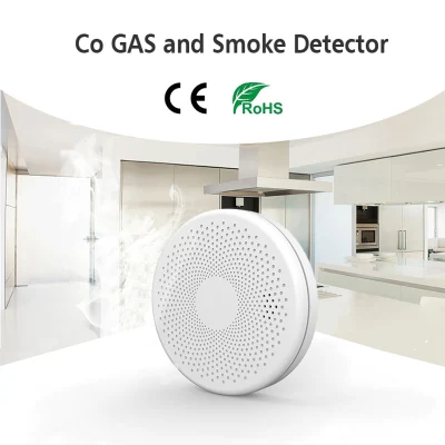 Nuova versione 2 in 1 Tuya WiFi Smart rilevatore di fumo Sensore e rilevatore di monossido di carbonio Co Gas Combinazione wireless Allarmi CO2 In1